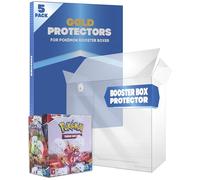 Fanatiko Pack de 5 et 10 Protection Booster Pokemon Gold - Protection Display PKMN 0,5 mm avec Protection UV | Lot de Protections pour Boite Pokemon et Boîte de Booster PKMN