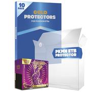 Fanatiko Pack de 5 et 10 Protection ETB Pokémon Gold - Protection ETB 0,5 mm avec Protection UV - Lot de Protections Souples pour Boîte Protection ETB Pokemon et Elite Trainer Box