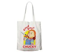 FaNaTtik Chucky Tote Bag - Produit sous licence officielle Good Guys Horror Movie Merchandising - 100% coton réutilisable - 400 x 400 mm