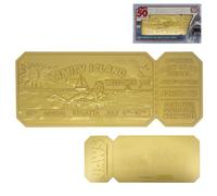 FaNaTtik Jaws Réplique de billet de régate pour 50e anniversaire - Collection limitée (Plaqué or 24 carats, sous licence officielle, 160 x 65 mm, présentoir inclus)