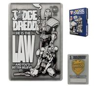 FaNaTtik Judge Dredd Couverture de bande dessinée Lingot - Édition limitée 2000 AD 5 000 pièces en métal à collectionner avec impression UV antique et badge doré
