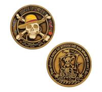 FaNaTtik Pièce de Monnaie de Collection One Piece Limited Edition | sous Licence Officielle, numérotée Individuellement, Design Going Merry & Jolly Roger avec Citation Luffy, prête pour Les Fans et
