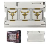 FaNaTtik Resident Evil 4 - Réplique de carte de niveau 3 édition limitée - Pièce de collection en métal argenté antique et bronze, réplique numérotée avec support de présentation, sous licence