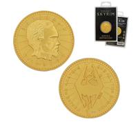 FaNaTtik The Elder Scrolls Réplique de pièce de monnaie Septim - Édition spéciale Misty Gold, pièce numérotée individuellement, produit officiel Skyrim (38 mm)