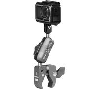 FANAUE Pince de serrage solide CC-04 avec double bras DA-60 et interface de montage pour caméra d'action GB-01 - Boule de 2,5 cm - Convient pour motos, vélos, VTT, UTV, scooters et autres scènes