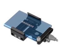 FANAUE Support SSD avec sabot lumière froide 52-70 mm | Pour Samsung T5/T7 et SanDisk SSD. Avec pince de câble, plage de serrage de 52 à 70 mm pour cage d'appareil photo BMPCC 4K/6K