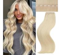 FANCEE Butterfly Genius OVO Weft Lot de 7 extensions de cheveux humains avec double trame invisible avec micro-perles 100 % cheveux humains Remy Blond 55,9 cm 100 g