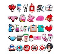 Fancico Heiler und Pfleger Lot de 30 breloques pour chaussures, pour adolescents, jolies décorations pour chaussures, bracelets, sabots, sandales, cadeaux de fête pour adultes