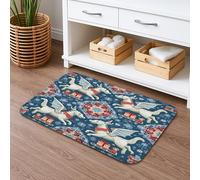 Fanciful Dragon Tapis de bain à séchage rapide, absorbant et antidérapant, en flanelle, lavable pour salle de bain, toilettes, toilettes, décoration festive bleu, 50,8 x 81,3 cm