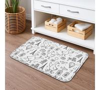 Fanciful Tapis de bain à séchage rapide, motif esquissé, absorbant, antidérapant, lavable tous les jours en flanelle, pour salle de bain, toilettes, toilettes, décoration 50,8 x 81,3 cm