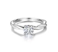 FANCIME 0,3-0,55 carat Lab-Grown Bague en diamant solitaire en argent sterling 925 Bague de fiançailles mariage Saint-Valentin Bijoux pour femmes Elle (couleur D-E, clarté VS), 17.25 (54), Pierre