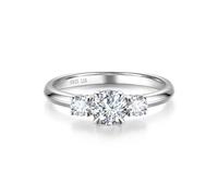 FANCIME 0,5 ct Solitaire Lab-Grown Bague en diamant pour femme, 3 pierres 0,73 ctw Bague de fiançailles en argent sterling 925 Bague de fiançailles mariage Saint-Valentin Bijoux pour femmes femmes