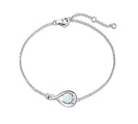 FANCIME Argent Sterling 925 Opale Bracelet de Pierre de Naissance de Juin Bracelet Infini avec Boîte à Bijoux Anniversaire Noël Saint-Valentin Bijoux pour Femmes Mère
