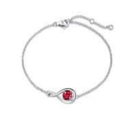 FANCIME Argent Sterling 925 Ruby Bracelet de Pierre de Naissance de Juin Bracelet Infini avec Boîte à Bijoux Anniversaire Noël Saint-Valentin Bijoux pour Femmes Mère