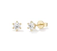 FANCIME Boucles d’oreilles en argent sterling sertissage à six griffes avec diamant de laboratoire (0.2-0.6 Carat), Couleur D-E, Pureté VS, Cadeau bijoux femme Noël fête des mères Saint-Valentin