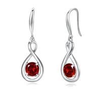 FANCIME Boucles d'oreilles à chute argent 925 plaqué or infini avec pierre de naissance bijoux fins cadeaux fête des mères Saint-Valentin anniversaire pour femme