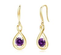FANCIME Boucles d'oreilles à chute argent 925 plaqué or infini avec pierre de naissance bijoux fins cadeaux fête des mères Saint-Valentin anniversaire pour femme
