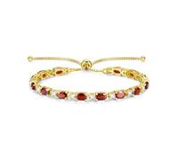 FANCIME Bracelet de tennis pour femme en argent sterling plaqué or jaune Bolo Tennis Bracelet ovale Pierre précieuse de Noël Anniversaire Bijoux fins Cadeau pour femme, mère, épouse, Argent sterling