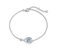 FANCIME Bracelet pour femme en argent 925 plaqué or infini avec pierre de naissance bijoux fins cadeaux fête des mères Saint-Valentin anniversaire pour elle épouse mère