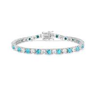 FANCIME Bracelet rivière avec pierre de naissance, plaqué or 14 carats pour femme, bijou fin, cadeau de mariage, bal de fin d'année, cadeau d'anniversaire pour femme, maman, épouse, longueur 18,3 cm