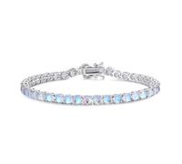 FANCIME Bracelet tennis en argent sterling 925 massif avec saphir/rubis/améthyste/émeraude romantique pour mariage mariée tennis bracelet cadeau bijoux pour femme fille - Largeur 4 mm, longueur 18 cm