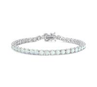 FANCIME Bracelet tennis en argent sterling 925 massif avec saphir/rubis/améthyste/émeraude romantique pour mariage mariée tennis bracelet cadeau bijoux pour femme fille - Largeur 4 mm, longueur 18 cm