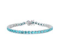 FANCIME Bracelet tennis en argent sterling 925 massif avec saphir/rubis/améthyste/émeraude romantique pour mariage mariée tennis bracelet cadeau bijoux pour femme fille - Largeur 4 mm, longueur 18 cm