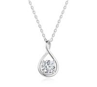FANCIME Chaîne en or blanc massif 14 carats avec pendentif infini de 0,3 à 0,5 carat - Collier en diamant lab-Grown - Bijoux fins pour femme - Couleur D E - Clarté VS, Or Diamant, Diamant