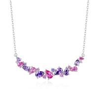 FANCIME Collection de bijoux Glycine murmure en argent sterling plaqué or blanc - Collier avec diamants simulés - Bracelet boucles d'oreilles - Cadeau d'anniversaire pour la fête des mères ou un