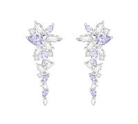 FANCIME Collection Murmure de Glycine collier bracelet boucles d'oreilles argent plaqué or blanc diamant simulé bijoux fins cadeaux fête des mères mariage anniversaire pour elle femme mère mariée