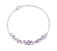 FANCIME Collection Murmure de Glycine collier bracelet boucles d'oreilles argent plaqué or blanc diamant simulé bijoux fins cadeaux fête des mères mariage anniversaire pour elle femme mère mariée