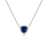 FANCIME Collier avec pendentif pierre de naissance en argent sterling - Collier triangle Leroy avec pierre de naissance - Symbole de l'équilibre de l'amour