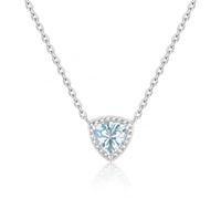 FANCIME Collier avec pendentif pierre de naissance en argent sterling - Collier triangle Leroy avec pierre de naissance - Symbole de l'équilibre de l'amour