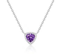 FANCIME Collier avec pendentif pierre de naissance en argent sterling - Collier triangle Leroy avec pierre de naissance - Symbole de l'équilibre de l'amour