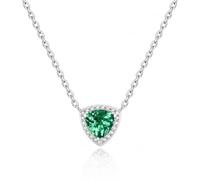 FANCIME Collier avec pendentif pierre de naissance en argent sterling - Collier triangle Leroy avec pierre de naissance - Symbole de l'équilibre de l'amour