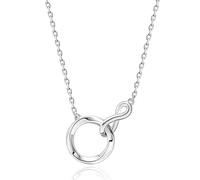 FANCIME Collier d'amour intemporel pour femme en argent sterling 925 plaqué or blanc délicat imitation diamant symbole infini bijoux anniversaire remise de diplôme fête des mères cadeaux pour femme