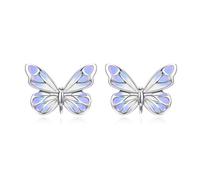 FANCIME Collier en argent sterling plaqué or blanc avec pendentif papillon étoilé pour femme, anniversaire, Saint-Valentin, mariage, cadeau pour femme, maman, Argent sterling