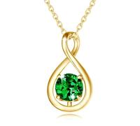 FANCIME Collier pour femme argent 925 plaqué or pendentif infini avec pierre de naissance bijoux fins cadeaux anniversaire fête des mères Saint-Valentin pour elle épouse mère chaîne 40+5cm