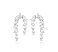 FANCIME Glycine Florissante Boucles d'oreilles Argent Sterling Boucle d'oreille Diamant Simulé Blanc Bijoux Fin Cadeaux Anniversaire Saint-Valentin Fête des Mères Mariage pour Femmes