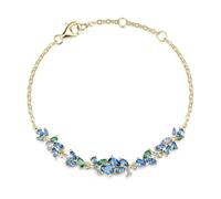FANCIME Glyzinie Flüstern Collection de bijoux en argent sterling plaqué or jaune avec diamant simulé collier, bracelet, boucles d'oreilles, anniversaire, fête des mères, mariage, cadeau pour elle
