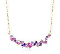 FANCIME Glyzinie Flüstern Collection de bijoux en argent sterling plaqué or jaune avec diamant simulé collier, bracelet, boucles d'oreilles, anniversaire, fête des mères, mariage, cadeau pour elle