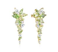 FANCIME Glyzinie Flüstern Collection de bijoux en argent sterling plaqué or jaune avec diamant simulé collier, bracelet, boucles d'oreilles, anniversaire, fête des mères, mariage, cadeau pour elle