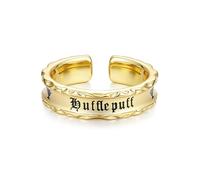 FANCIME Harry Potter x Collaboration - Hufflepuff House Ring - Golden, Sterling Silver Adjustable Ring Jewellery Gift for Women Girls Men