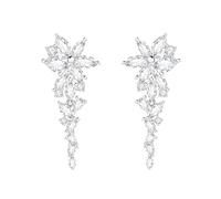 FANCIME Murmure de Glycine Boucles d'Oreilles Argent Sterling Plaqué Or Blanc Diamant Simulé Blanc Bijoux Cadeau Anniversaire Mariage Saint Valentin Fête des Mères pour Femme Maman
