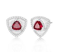 FANCIME Trinity Leroy Boucles d'oreilles triangulaires en argent sterling 925 avec pierre précieuse pour anniversaire, Saint-Valentin, cadeau pour femme, Argent sterling