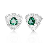 FANCIME Trinity Leroy Boucles d'oreilles triangulaires en argent sterling 925 avec pierre précieuse pour anniversaire, Saint-Valentin, cadeau pour femme, Argent sterling