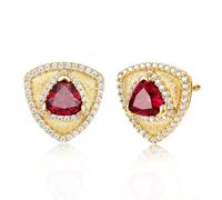 FANCIME Trinity Leroy Boucles d'oreilles triangulaires en argent sterling 925 avec pierre précieuse pour anniversaire, Saint-Valentin, cadeau pour femme, Argent sterling