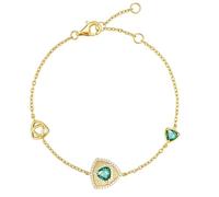 FANCIME Trinity Leroy Bracelet triangulaire avec pierre de naissance pour femme en argent sterling 925 avec pierres précieuses, pour anniversaire, Saint-Valentin, cadeau pour femme, Argent sterling