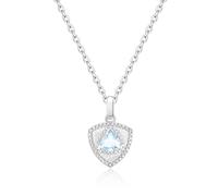 FANCIME Trinity Leroy Collier triangle avec pierre de naissance pour femme en argent sterling 925 avec pendentif en pierre précieuse pour anniversaire, Saint-Valentin, cadeau pour femme, Argent