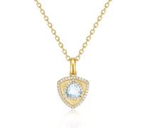 FANCIME Trinity Leroy Collier triangle avec pierre de naissance pour femme en argent sterling 925 avec pendentif en pierre précieuse pour anniversaire, Saint-Valentin, cadeau pour femme, Argent